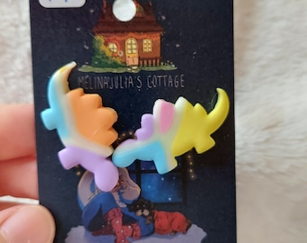 cute dinosaur pastel earrings glow in the dark