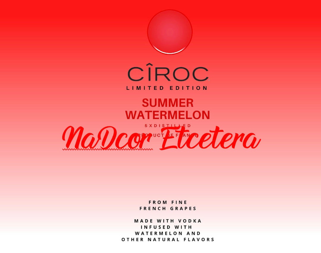 20oz Ciroc Summer Watermelon Straight Wrap Etsy