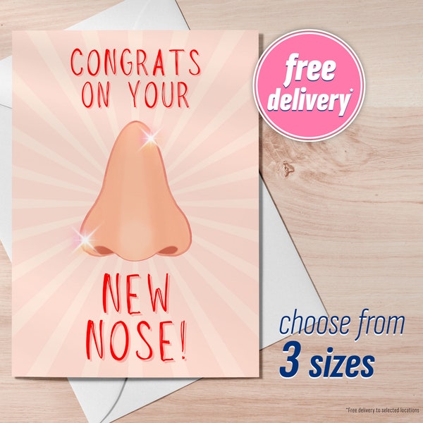 Funny Nose Greeting Card Etsy
