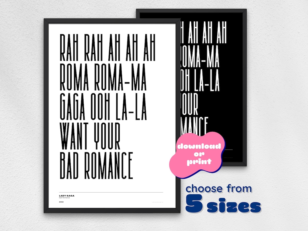 Meme Song Bad Romance Meme BAD ROMANCE Song Lyric Poster Download