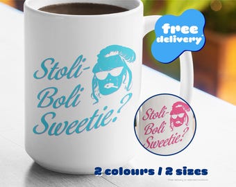 AbFab-mok: absoluut fantastisch, Stoli-Boli lieverd? Quote, Britse komedie, Patsy, Edina, 440 ml, 325 ml