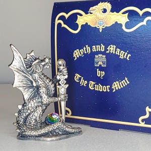 CC06 The Regal Dragon / Myth & Magic / Tudor Mint / Collectable / Pewter / Crystal / Wizard / Dragons / Sculpture / Figurine / Mint As New