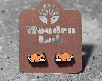 Shiba Inu themed earrings