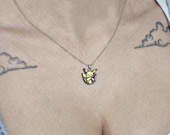 Pokemon Themed Wooden Pendant Necklace