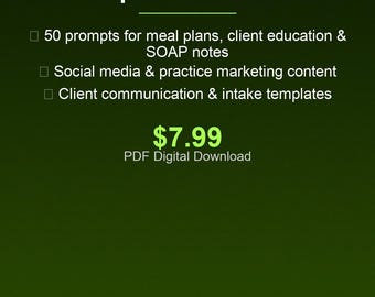 AI Prompts for Nutritionists & Dietitians | 50 Done-For-You Prompts