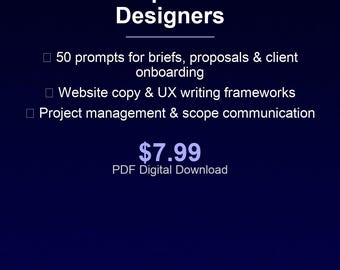 AI Prompts for Web & UX Designers | Client Briefs, Copywriting (PDF Download)
