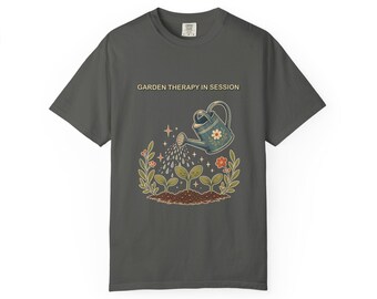 Gardening Therapy Shirt, Garden Therapy in Session Tee, Comfort Colors Gardener Gift