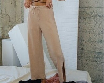 Women's Ribbed Wide Leg Pants - Women's Sweatpants - Women's Lounge Pants - Lounge Pants for Spring - Comfortable Pants - Cute Pants