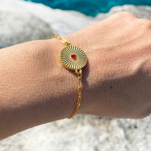 Gold Heart Paperclip Bracelet: Adjustable Minimalist Love Bracelet