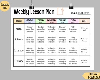 lesson planner etsy