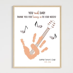 Father's Day Handprint Craft for Kids Printable, DIY Dad Card Art Activity Personalized Birthday Gift from Baby Toddler Preschool Children