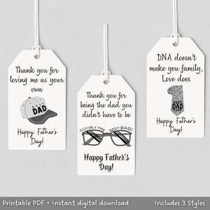 Step Dad Gift Father&#39;s Day, Father&#39;s Day Gift Tags Step Dad, Printable Gift Tags, Instant Download, Father&#39;s Day Best Dad Ever Step Dad Gift