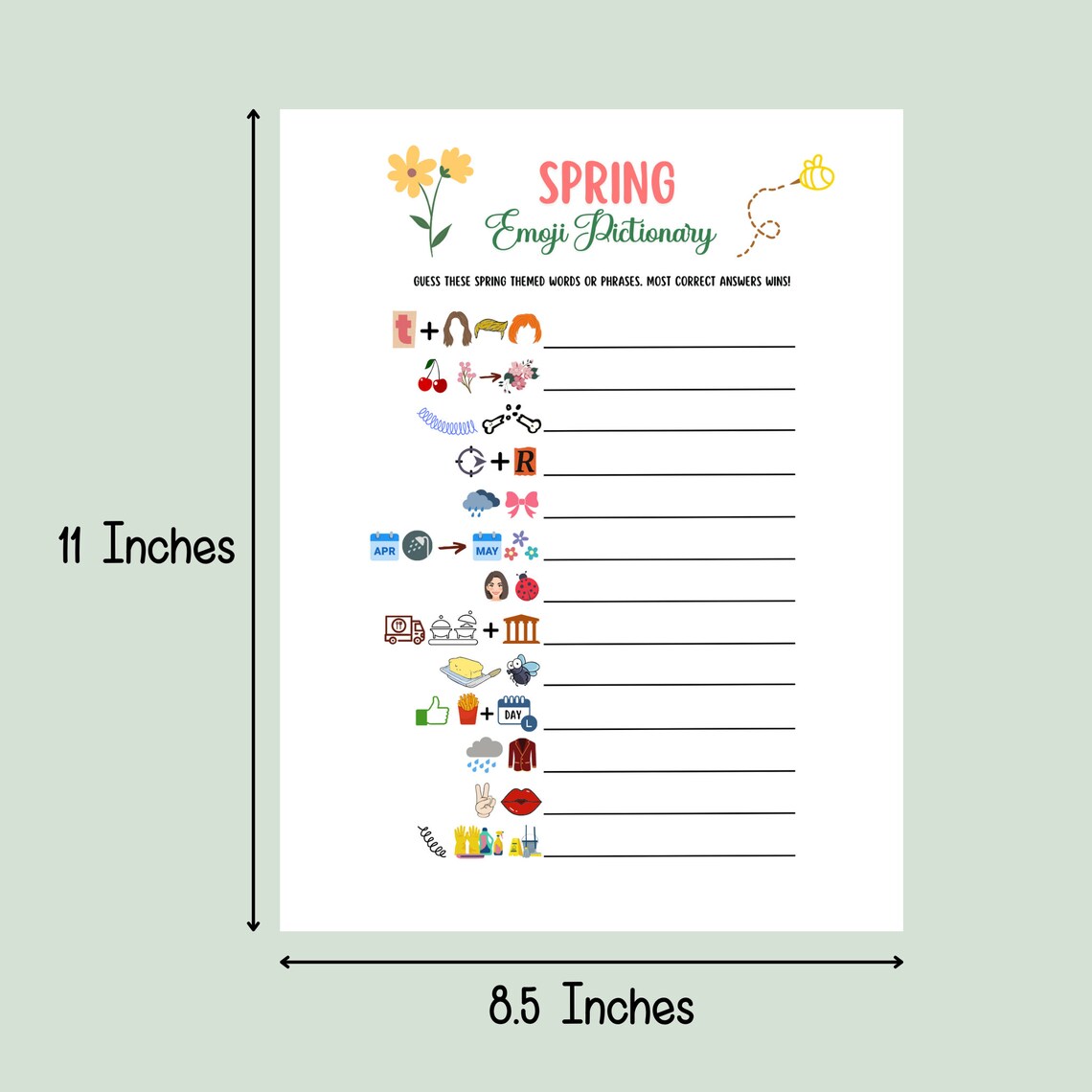 Spring Games Bundle Printable, Spring Activities Adults & Kids, Spring ...