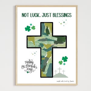 St Patricks Day Christian Bible Craft Printable, DIY March Art Keepsake for Sunday School Kids Baby Toddler Child Nursery Activity Preschool