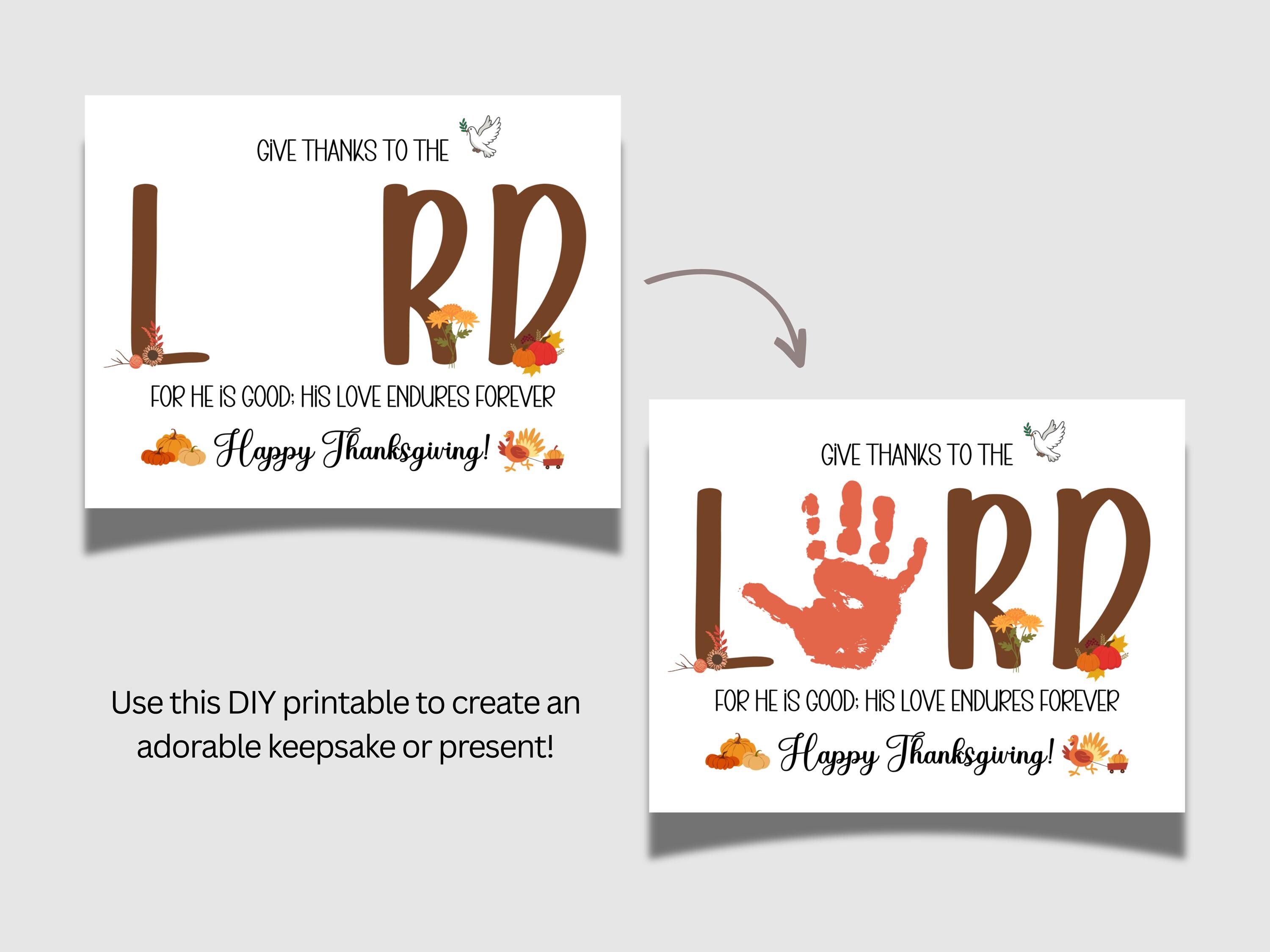 Christian Thanksgiving Handprint Craft for Kids, DIY Fall Art Sunday ...