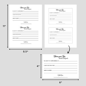Wedding Advice and Wishes Card Printable, Minimalist Bridal Shower ...