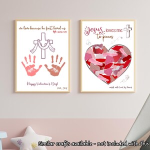 Jesus Loves Me to Pieces Christian Craft Printable, Valentine’s Day Art ...