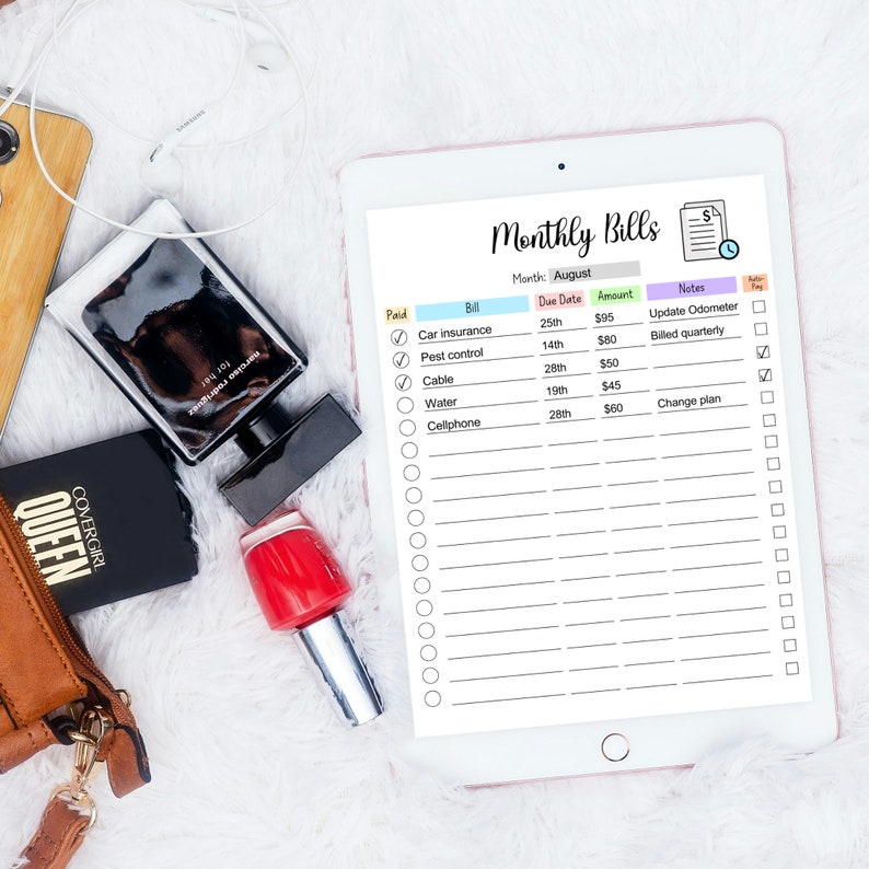 Household Planner Printable, Home Management Bundle, Editable Cleaning Schedule, Monthly Bill Tracker, Yearly Bills, Weekly Meal Planner image 6
