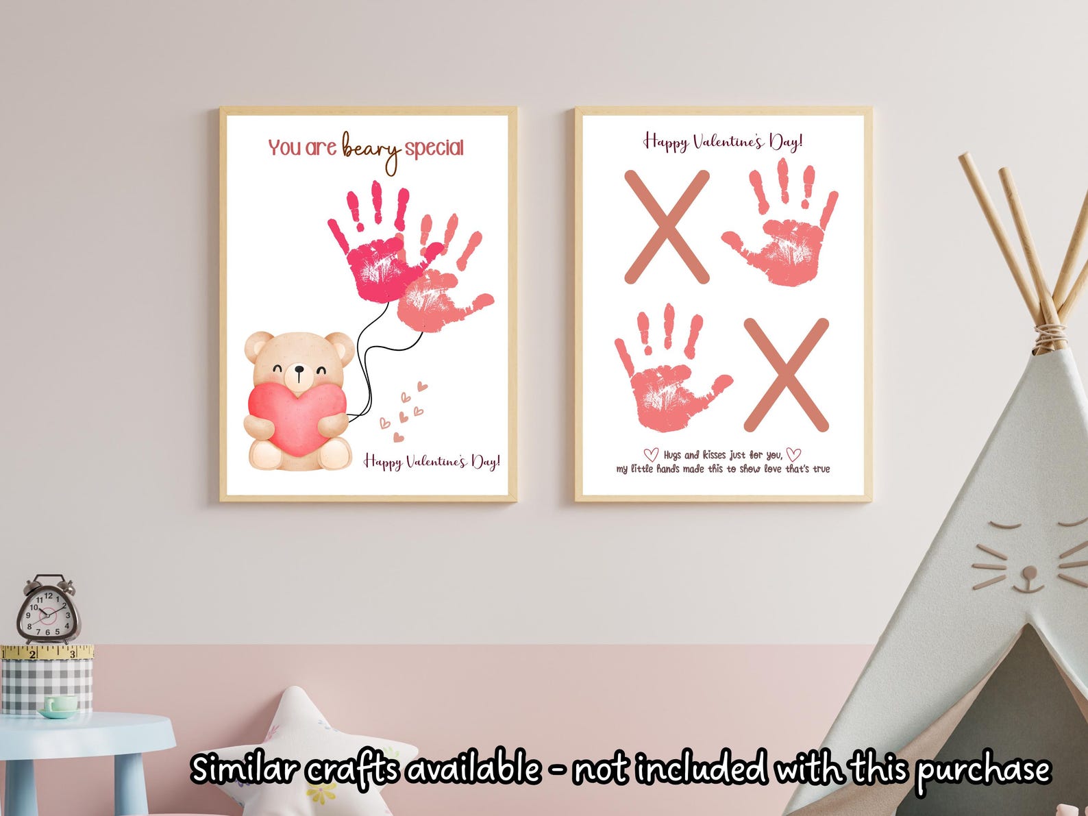 Valentines Day Handprint Holiday Crafts Printable Cute DIY Dad Art for ...