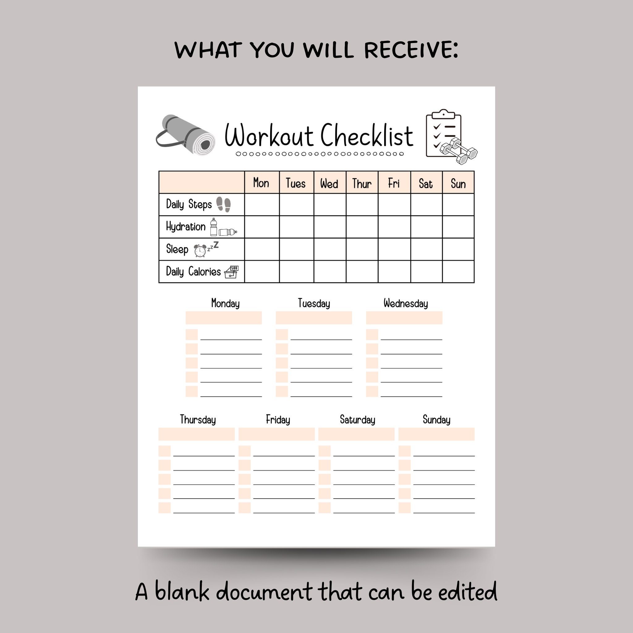 Daily exercise checklist hotsell