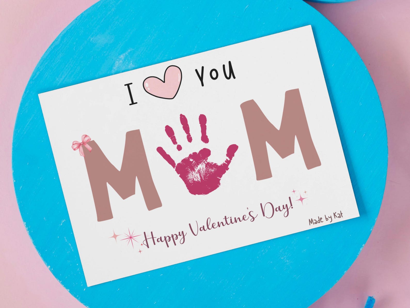 Valentines Day Handprint Holiday Crafts Printable Cute DIY Mom Art for ...