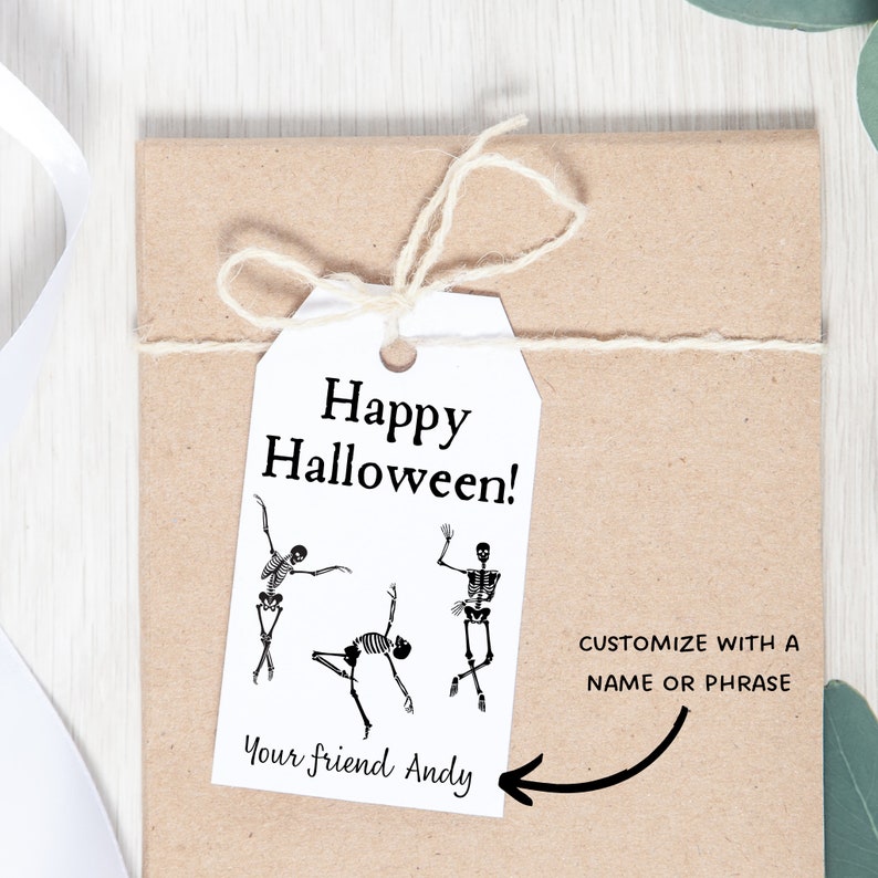 Halloween Gift Tag Printable Template, Editable Halloween Party Favor ...