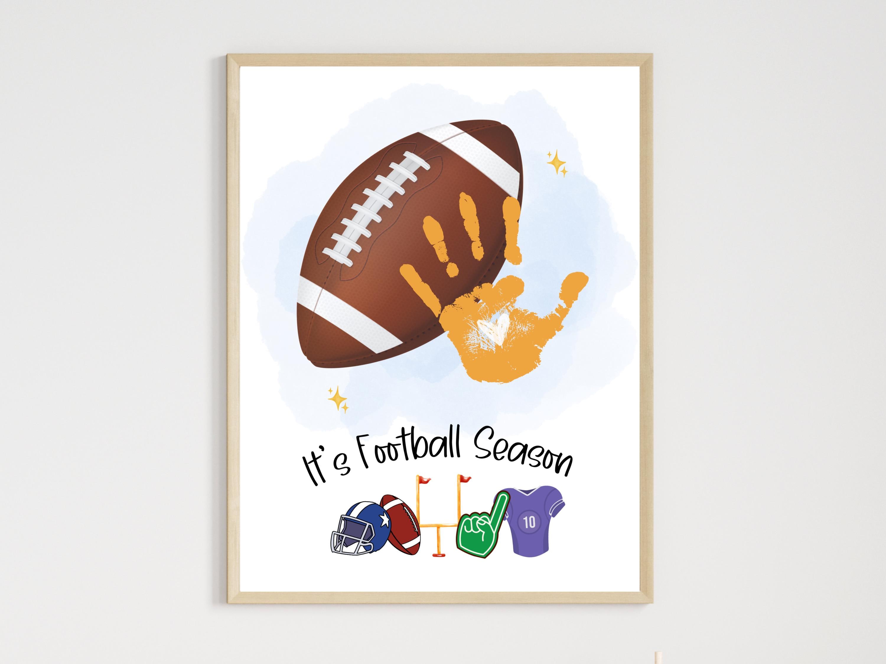 Football Handprint Craft Printable Activity for Kids DIY Sports Wall…