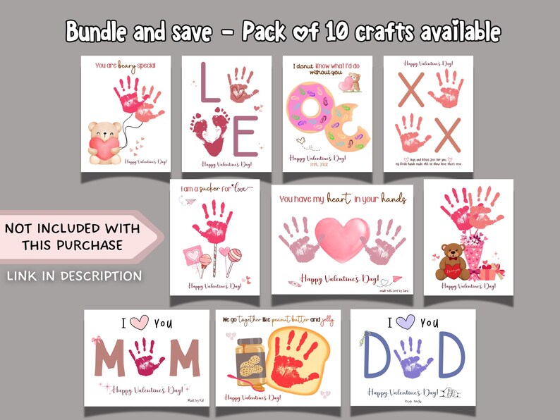 Valentines Handprint Holiday Crafts Printable, DIY Heart Art for Kids ...