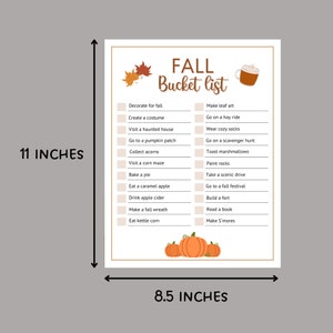 Lista de deseos de otoño imprimible, Lista de deseos de otoño editable, Lista de verificación de actividades divertidas de otoño, Lista de tareas pendientes de otoño, Lista de deseos de otoño familiar PDF imagen 6