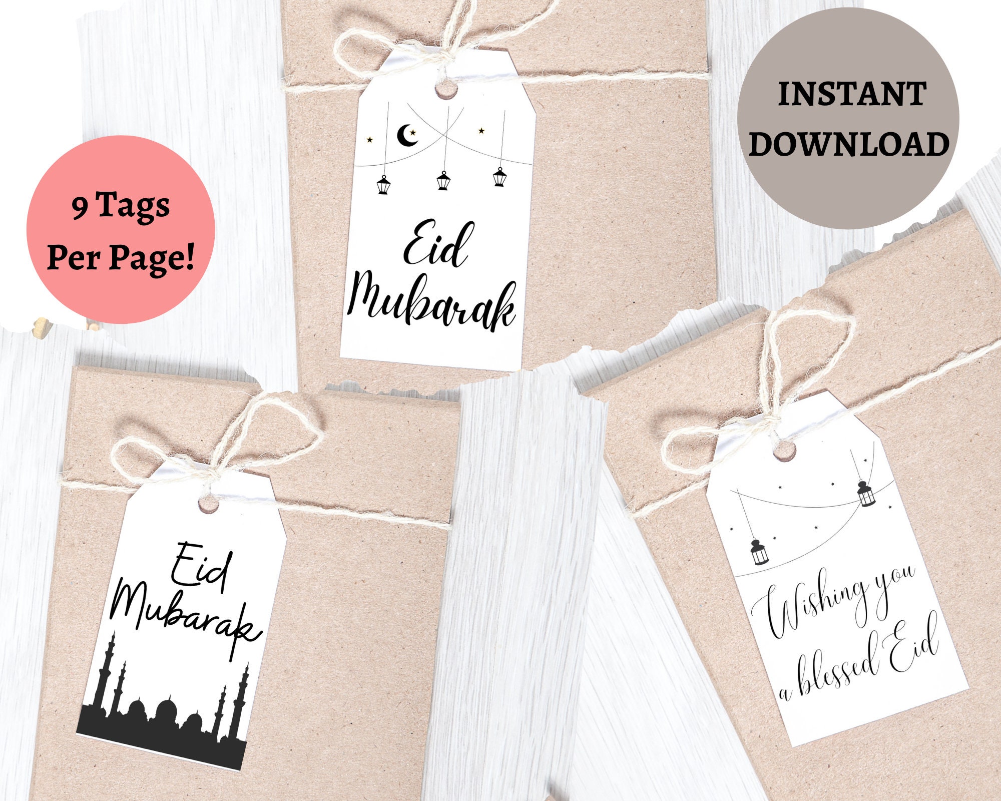 Eid Mubarak Gift Tags Printable Gift Tag Eid Decoration - Etsy Canada