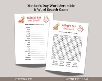 Mother's Day Game Printable, Mothers Day Game for Kids and Adults, Party Games, Family Games Night, Classroom Games, Mothering Sunday Games