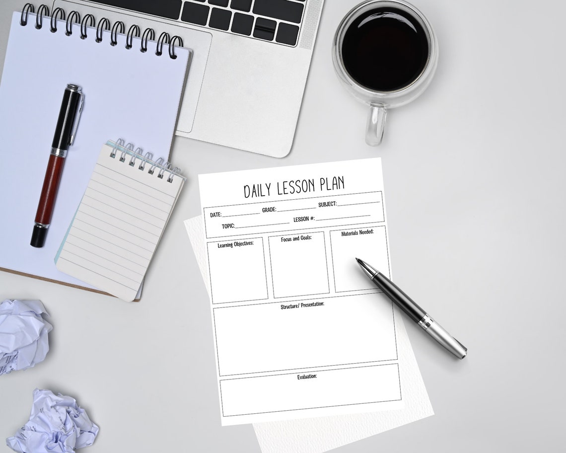 Daily Lesson Plan Template Simple Lesson Plan Template for - Etsy