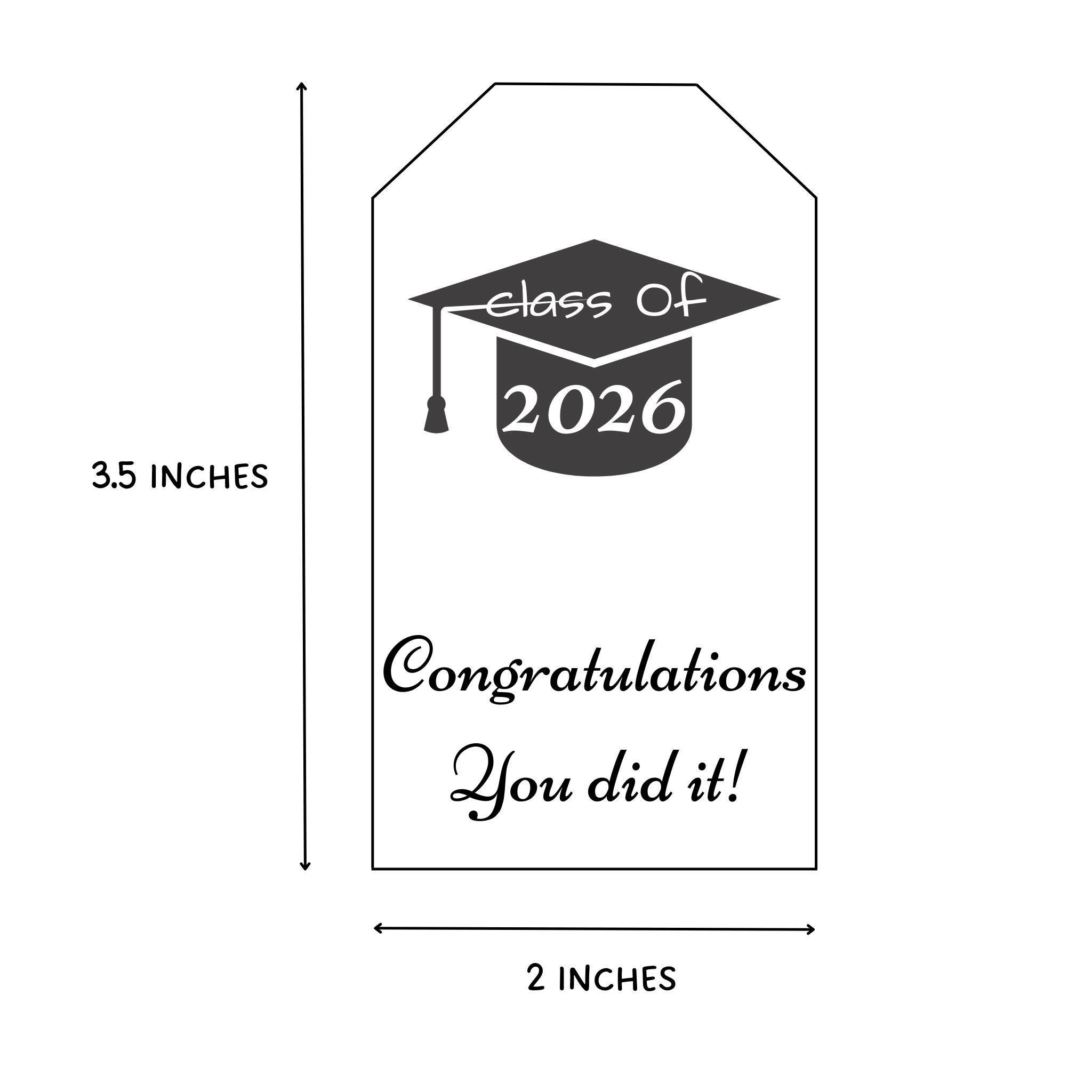 Graduation Gift Tags Printable, Class of 2026 Congrats Grad Senior ...