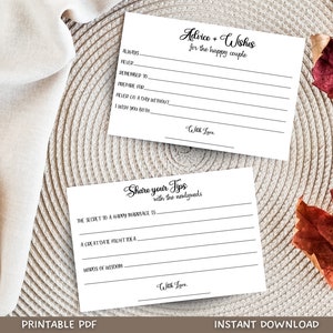 Hochzeit Ratschläge und Wünsche Karte druckbare, Minimalist Brautparty Party Spiel, Braut & Bräutigam Hochzeit Dusche, Paar gut wünscht Tip Glas Idee