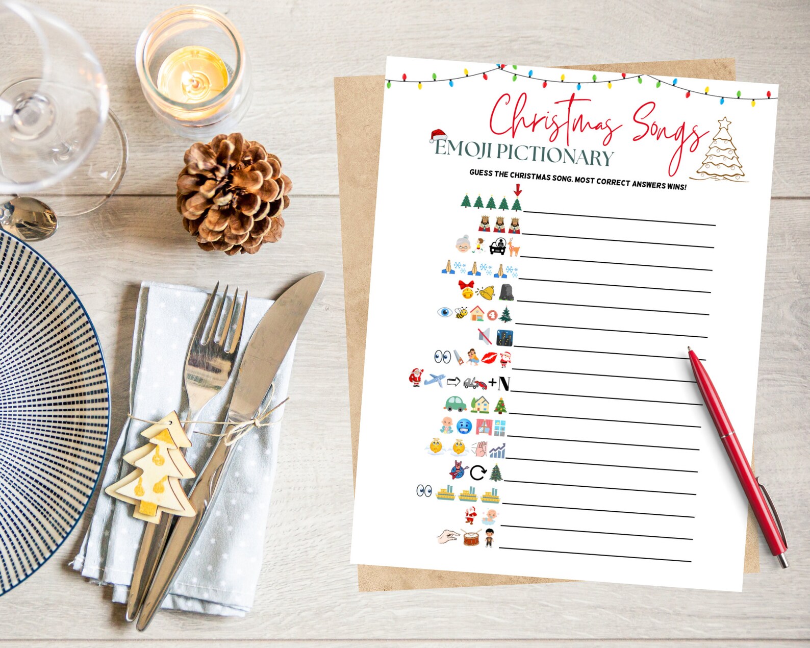 Christmas Songs Emoji Pictionary Printable Christmas Guessing - Etsy