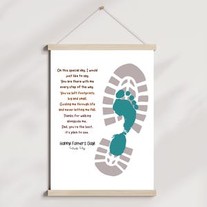 Father's Day Footprint Craft for Kids Printable, DIY Dad Card Boot Art Activity Birthday Gift from Baby Toddler Preschool Daycare Children