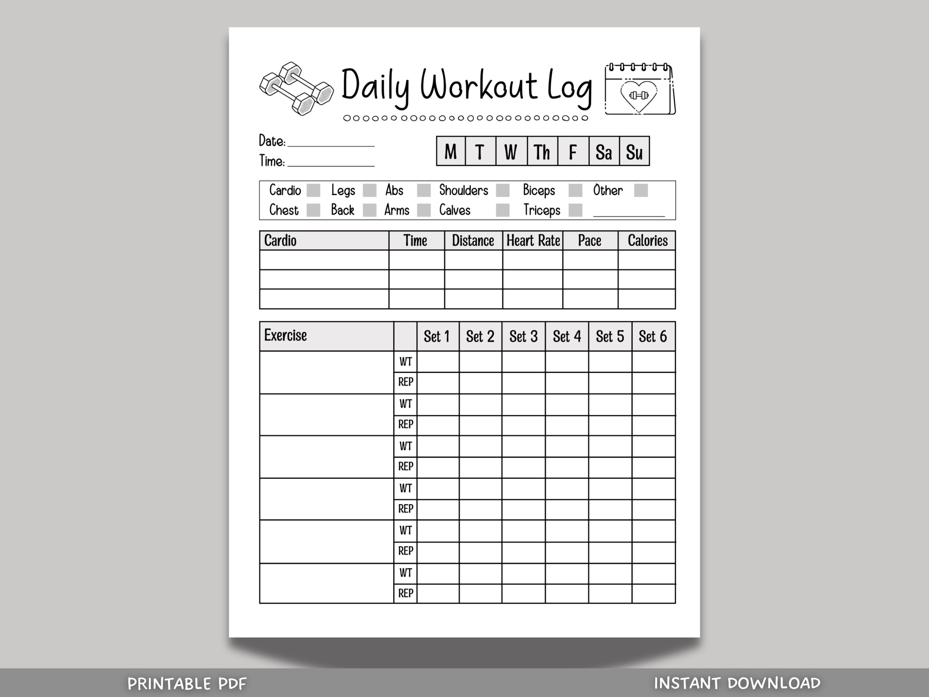Exercise daily log hotsell