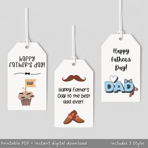 Happy Father&#39;s Day Gift Tags, Gift For Dad, 9 Printable Gift Tags, Instant Digital Download, Modern Gift Tags Father&#39;s Day Best Dad Ever