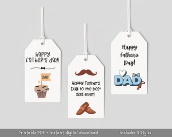 Presentetiketter till fars dag, present till pappa, 9 utskrivbara presentetiketter, digital nedladdning direkt, moderna presentetiketter, fars dag, bästa pappa någonsin