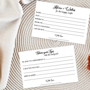Wedding Advice and Wishes Card Printable Minimalist Bridal - Etsy