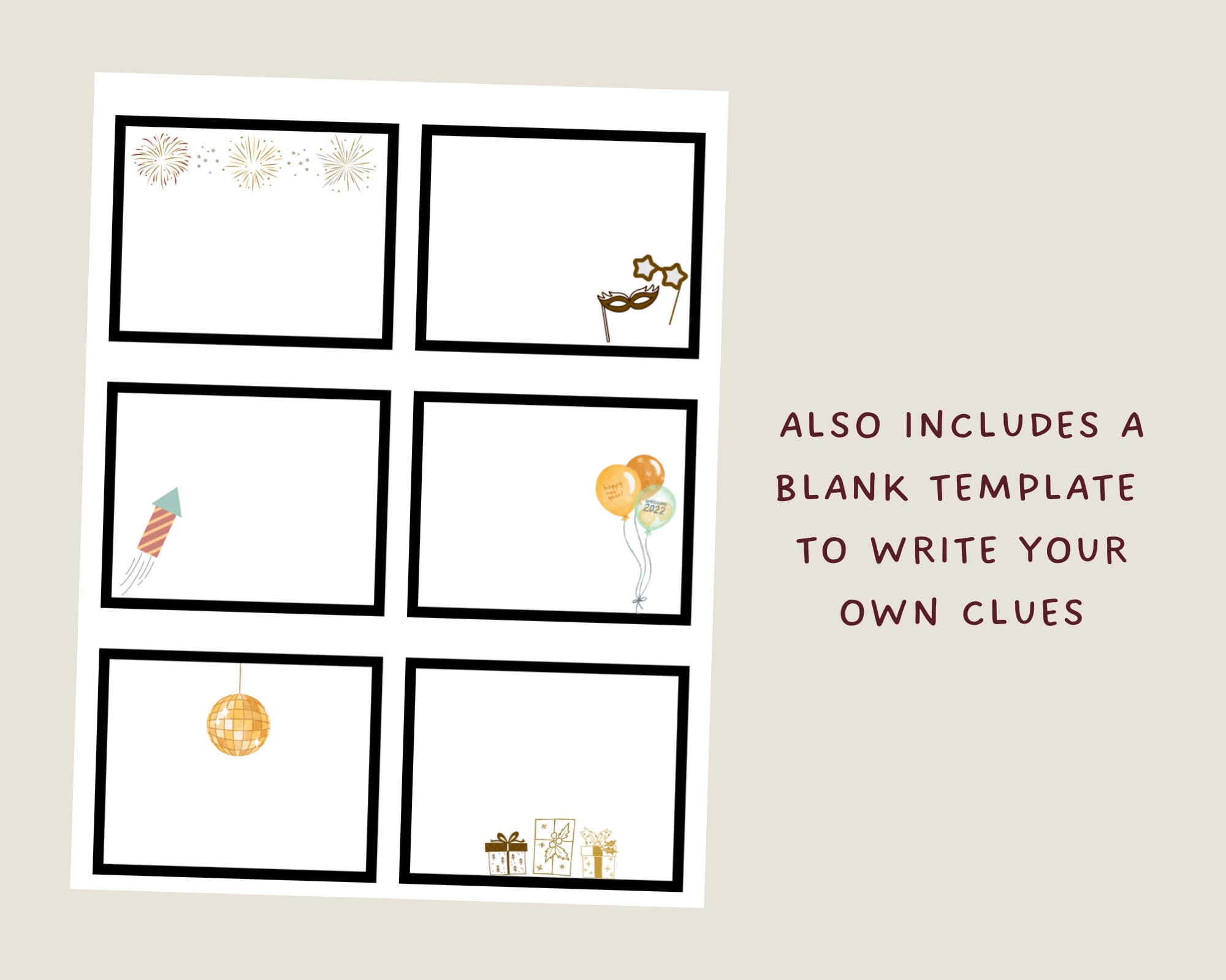 New Years Eve Scavenger Hunt Printable New Year's Eve - Etsy