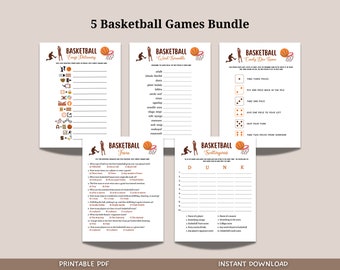 Basketball Party Games Bundle Printable, Tailgate Game, Mens College Basketball, Adults And Kids, Classroom Games, Basketball Tournament