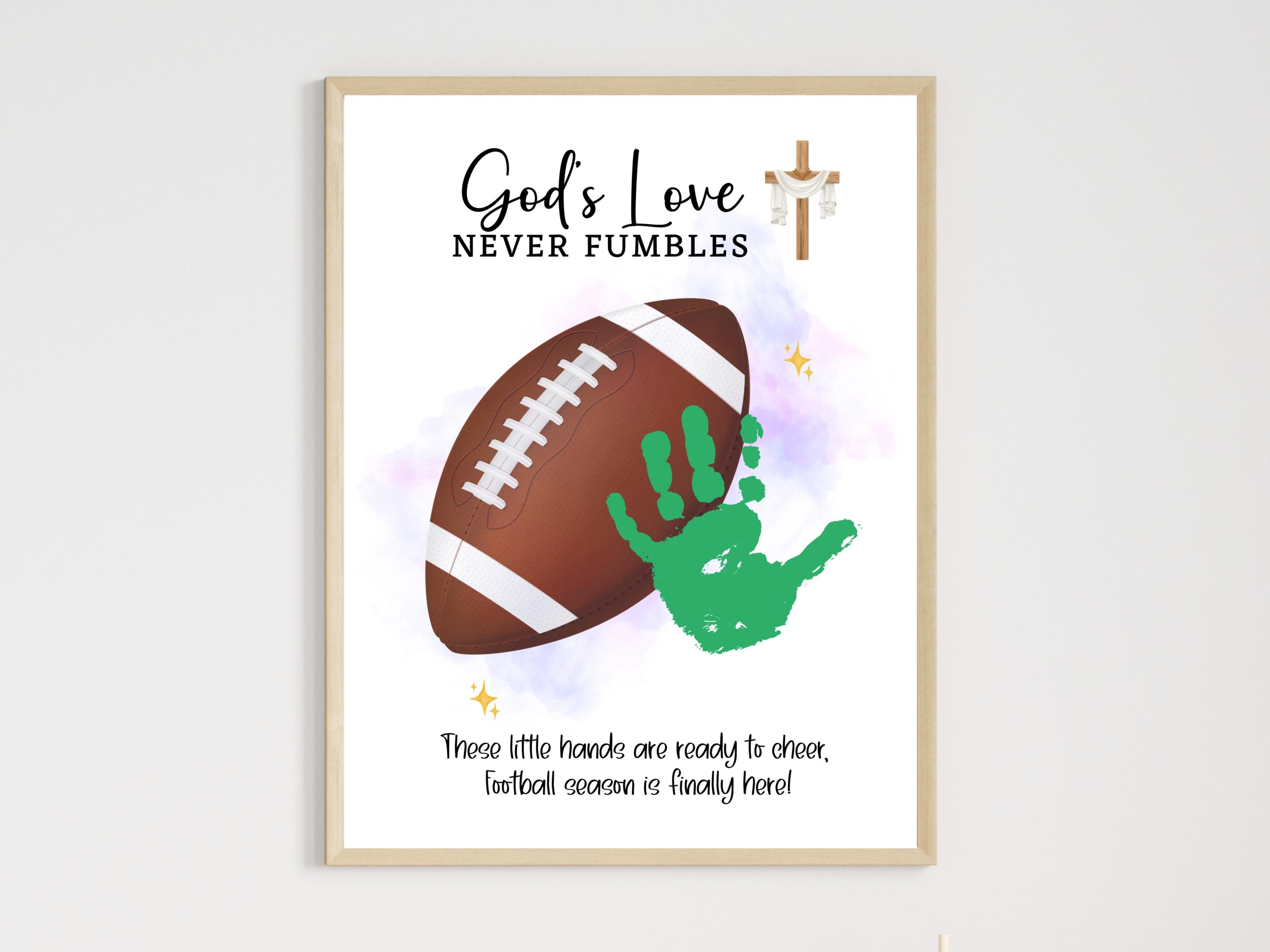 40 Super Fun Sports Crafts for Kids To Keep Them Busy 10 Christian Football Handprint Craft Printable, Sunday School Faith…