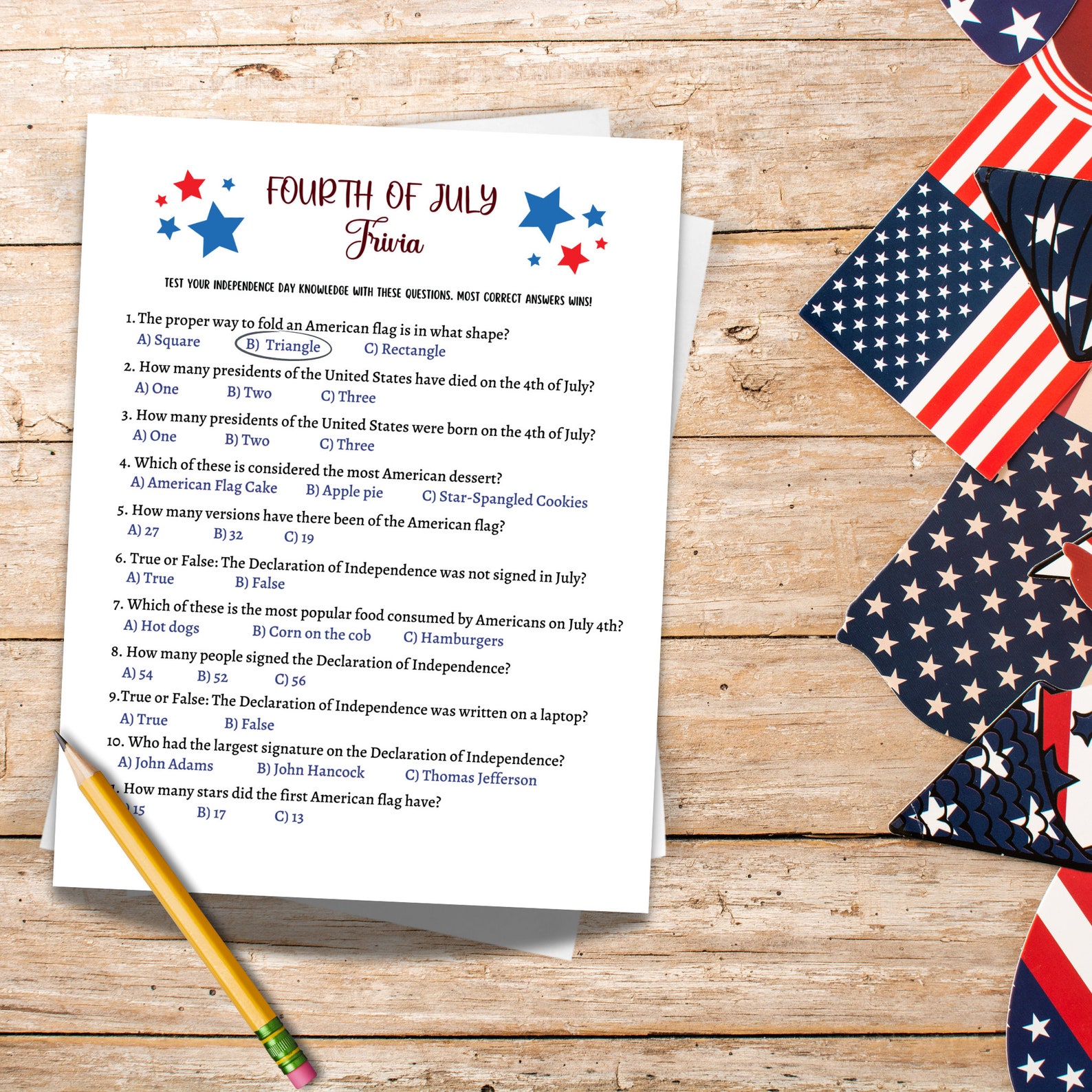July 4th Trivia Game Printable, Independence Day Party Ideas, Family ...