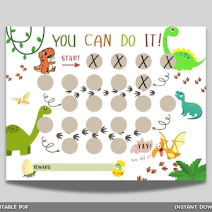 Dinosaur Reward Chart For Kids, Printable T-Rex Behavior Chart, Kids Routine Sticker Chore Chart, Reward Chart Toddler, Boys Reward Chart