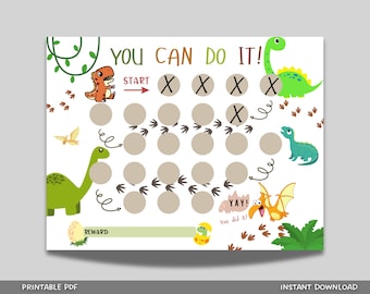 Dinosaur Reward Chart For Kids, Printable T-Rex Behavior Chart, Kids Routine Sticker Chore Chart, Reward Chart Toddler, Boys Reward Chart
