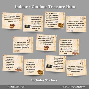Indoor & Outdoor Treasure Hunt For Kids, Scavenger Hunt Clues, Birthday Treasure Hunt, Teen Tween Treasure Hunt, Printable Games For Kids