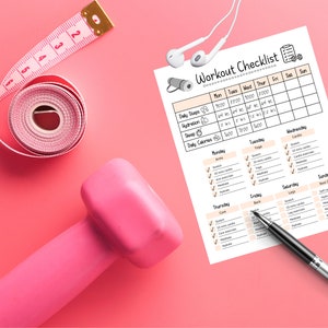 Workout Checklist Editable Daily Workout Routine Chart - Etsy