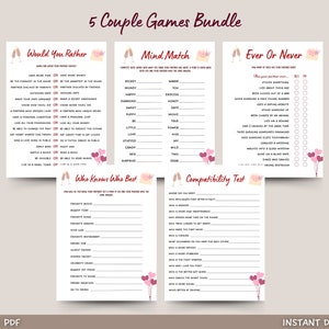 Couple Games Printable, Date Night Games, Marriage Anniversary Games, Fun Party Games for Couples, Valentines Day Games, Couples Night Games
