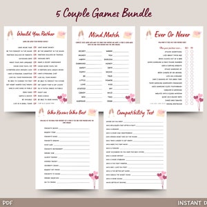 Couple Games Printable Date Night Games Anniversary Games for Couples Date  Night Fun Couple Games Night Adult Valentines Day Party Games SH1 